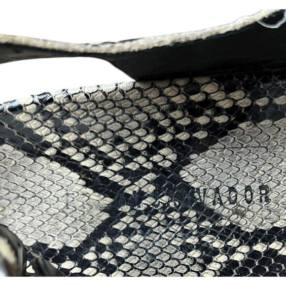 Anthropologie Freda Salvador Snake Print Double Buckle Sandals Size 10 - Picture 7 of 9